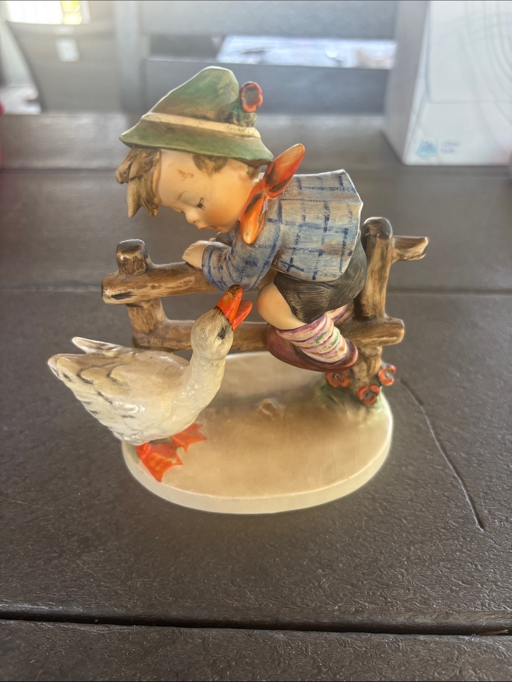 Vintage Hummel Figurine Barnyard Hero #195/1 Boy With Goose Western Germany 1948